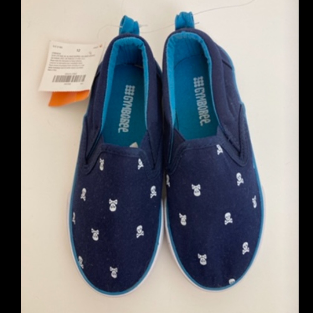 *Gymboree New Kids Navy Skull & Crossbone Accent Slip On Shoes #H